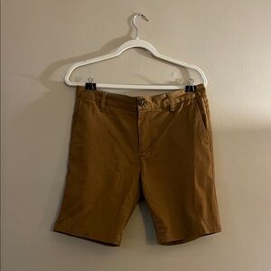 Classic Brown Men's Flat Front Shorts